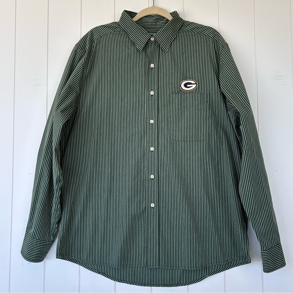 Antigua Men’s Green Bay Packers Button Down Shirt Size XL‎